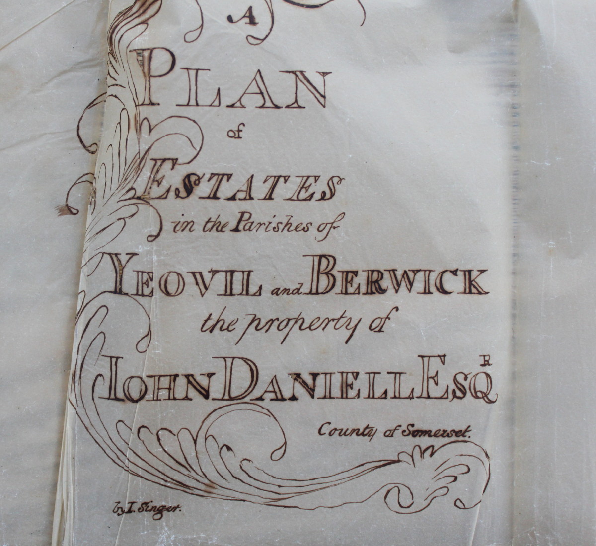 A Plan of the Estates in the Parishes of Yeovil and Berwick, the Property of John Daniels, Esq. County of Somerset. [Together with] Valuation Book to accompany the Plan.