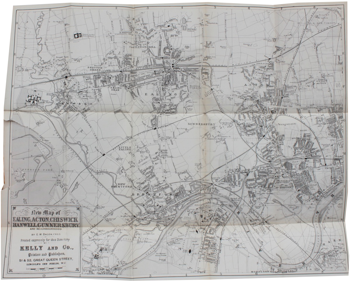 Kelly&rsquo;s Ealing, Acton, Hanwell, Gunnersbury & Chiswick Directory (Buff Book) for 1891-2.