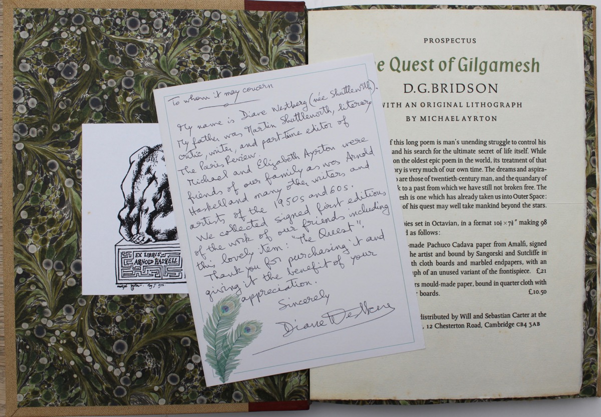 The Quest for Gilgamesh; with an original lithograph by Michael Ayrton.