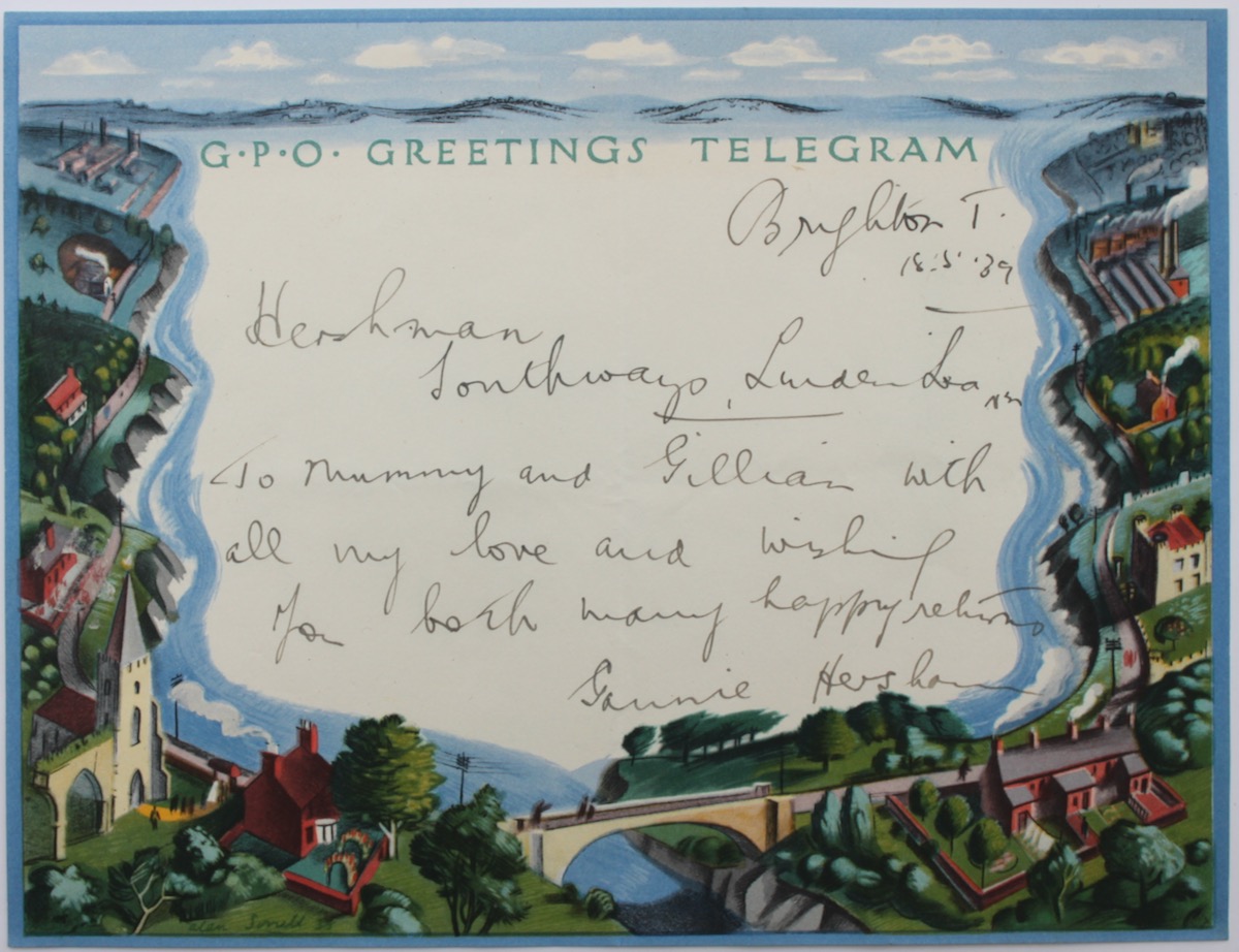 Telegram designed by Alan Sorrell.