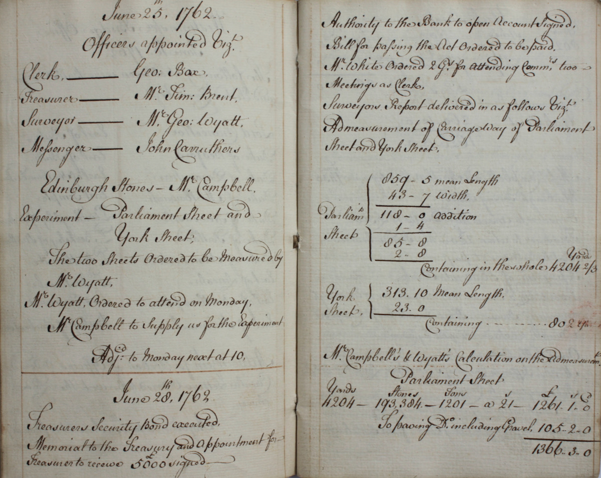 Manuscript Minute Book. [Clerk of Works]