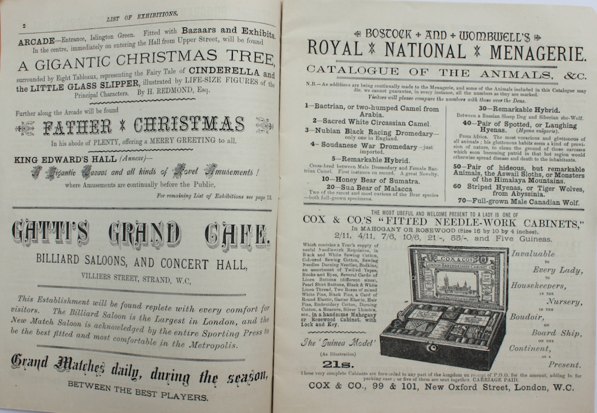 The World&rsquo;s Fair. Official Programme [held at] Royal Agricultural Hall. 1885 - 6.