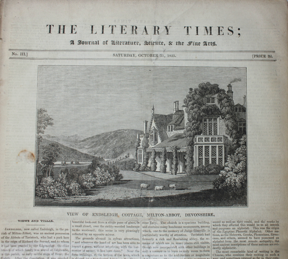 A Journal of Literature, Science, & the Fine Arts.