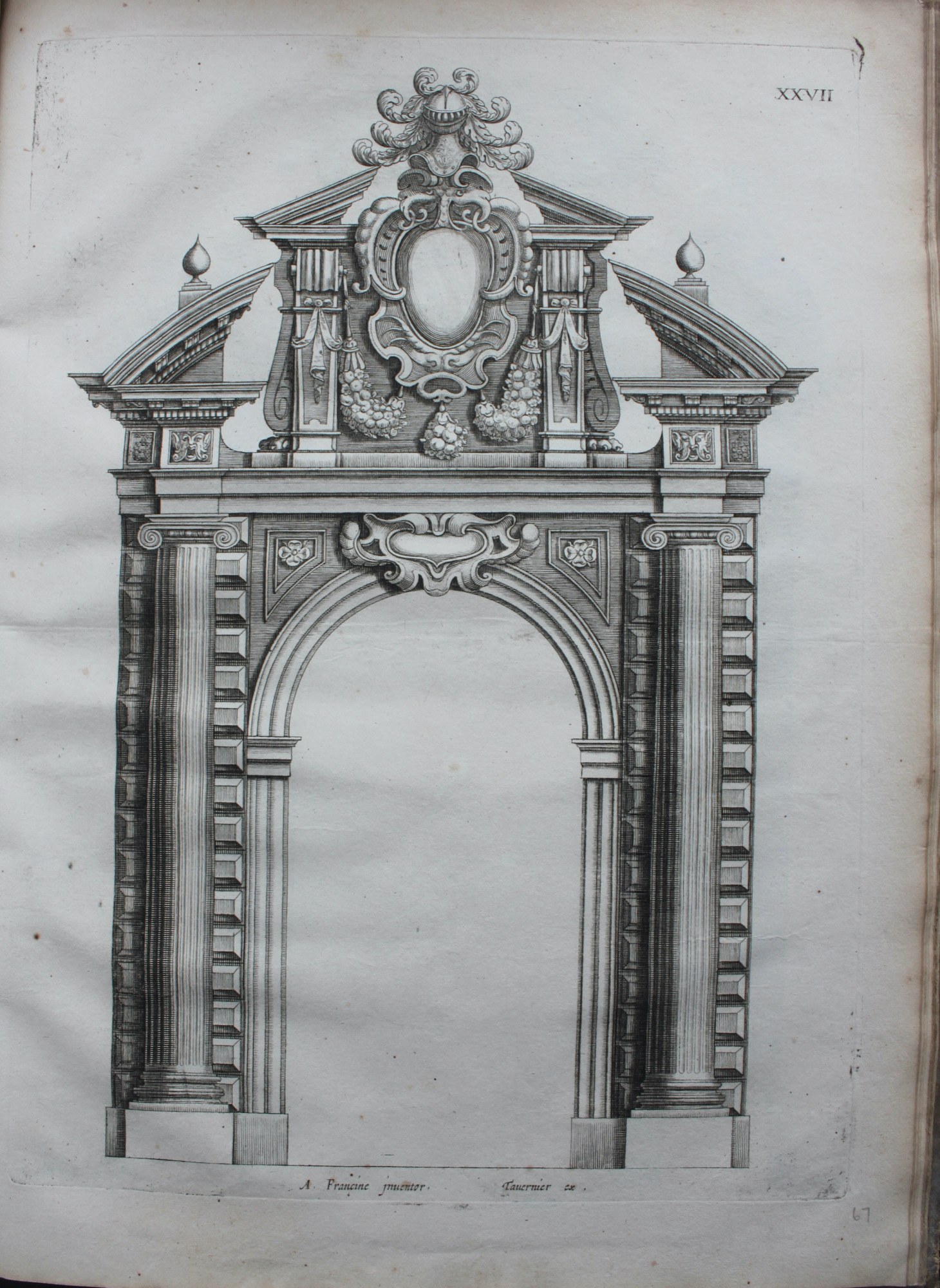 Livre D&rsquo;Architecture Contenant Plusieurs Portiques de Differentes Inventions, sur les cinq ordres de Colomnes.