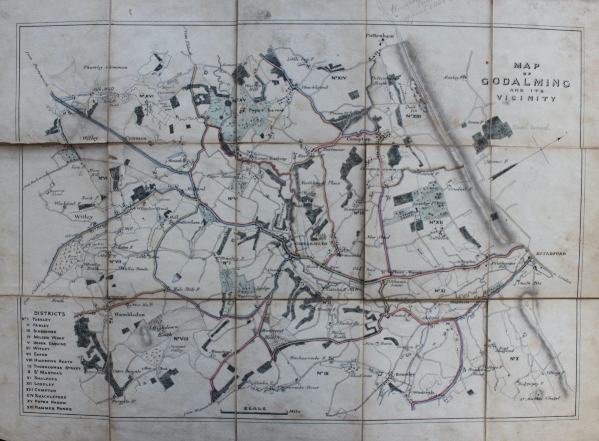 Map of Godalming and Its Vicinity.