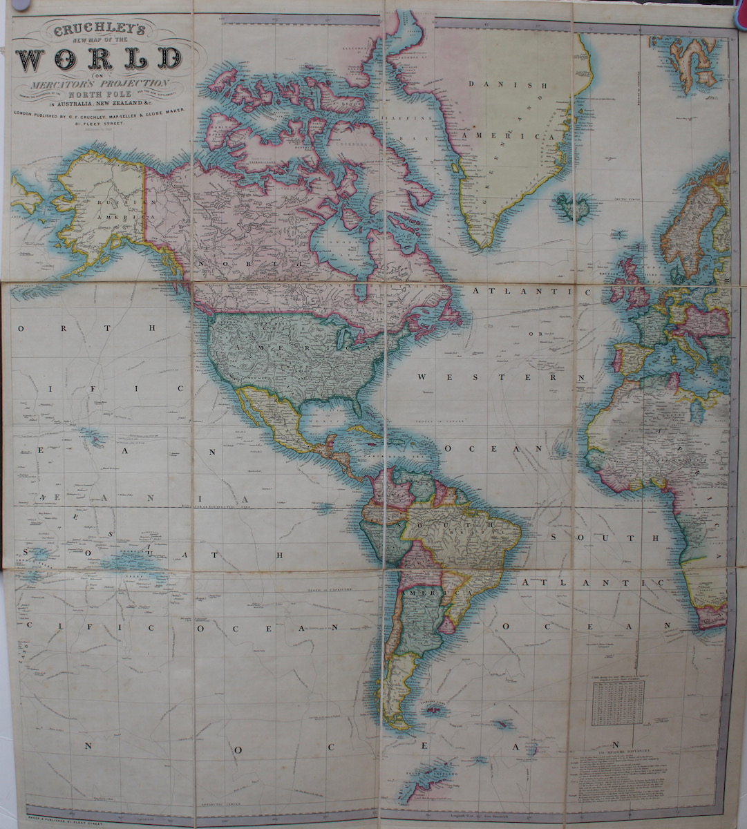 Cruchleys New Map Of The World On Mercators Projection Showing The