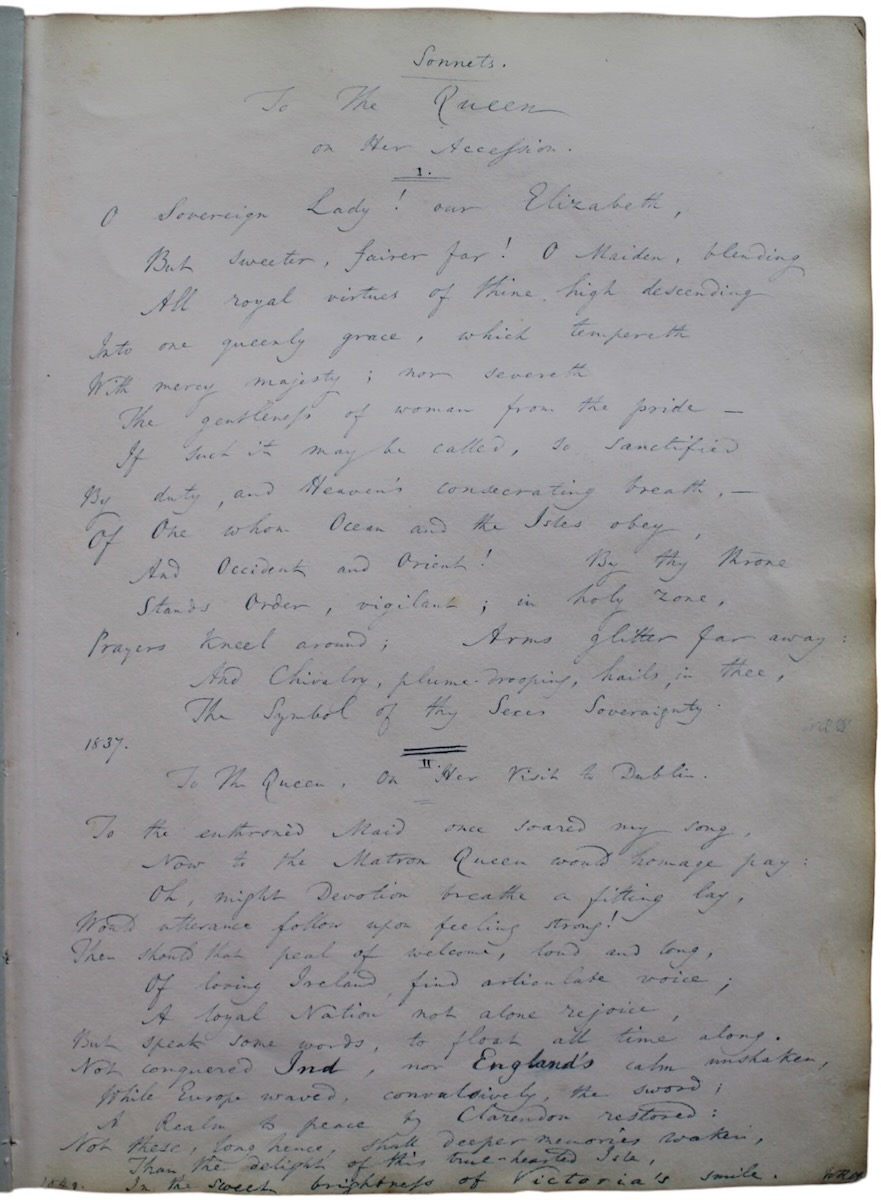 Sonnets to the Queen on Her Accession.