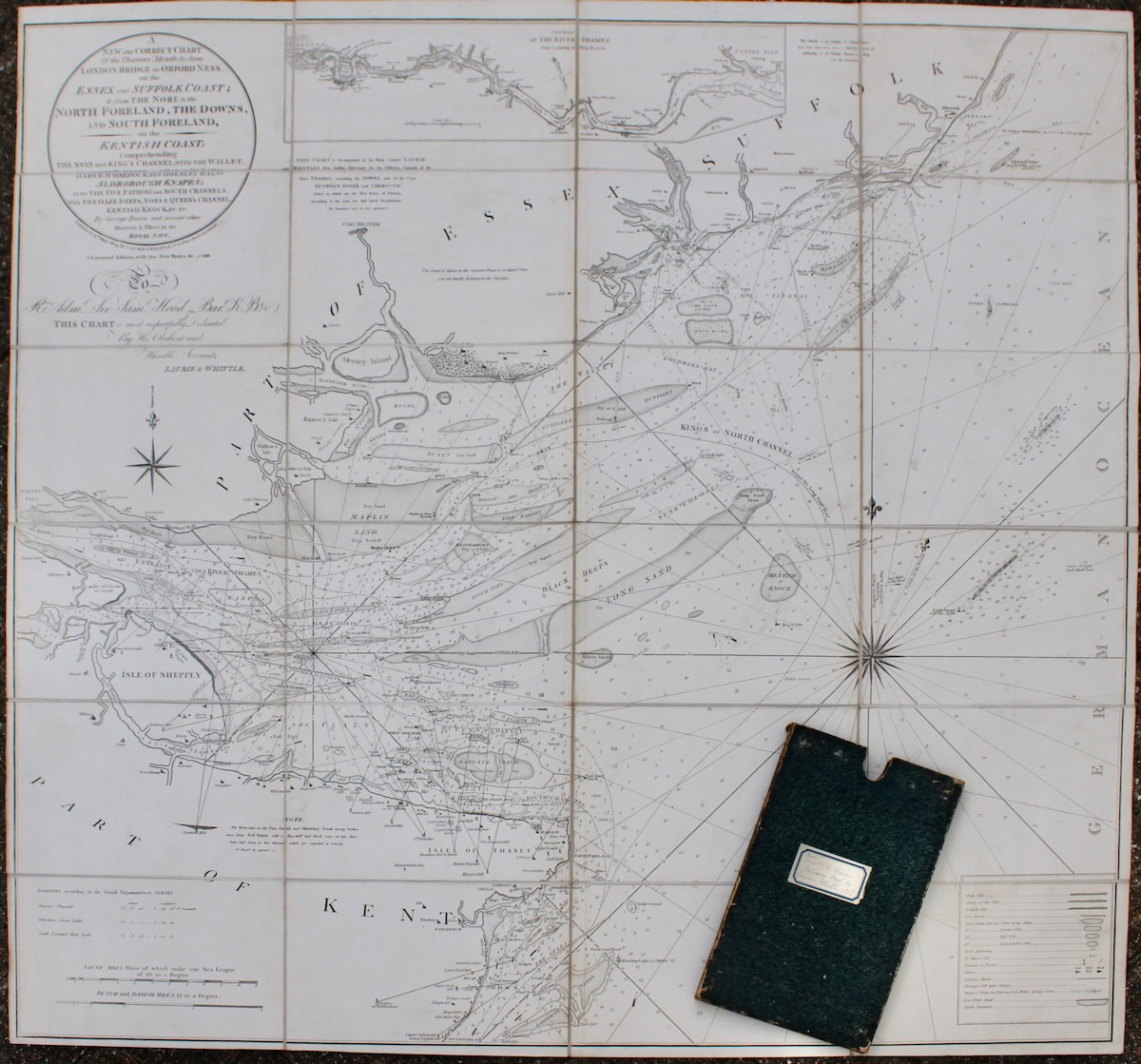 A New and Correct Chart of the Thames&rsquo; Mouth &c. from London Bridge to Orford Ness, on the Essex and Suffolk Coast; & from the Nore to the North Foreland, the Downs, and South Foreland, lon the Kentish Coast: comprehending the Swin and King&rsquo;s Channel, with the Wallet, Harwich Har