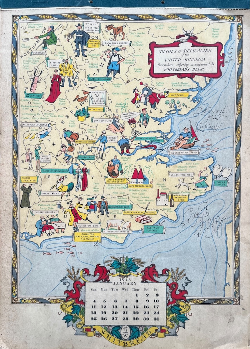 Dishes and Delicacies of the United Kingdom. [Calendar & Atlas]