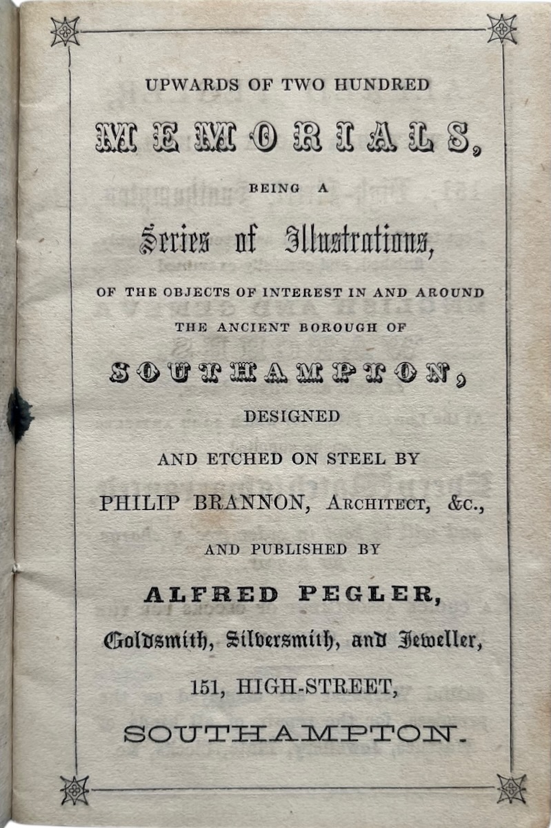 Goldsmith, Silversmith, Watchmaker & Jeweller. 205 Memorials of Southampton.