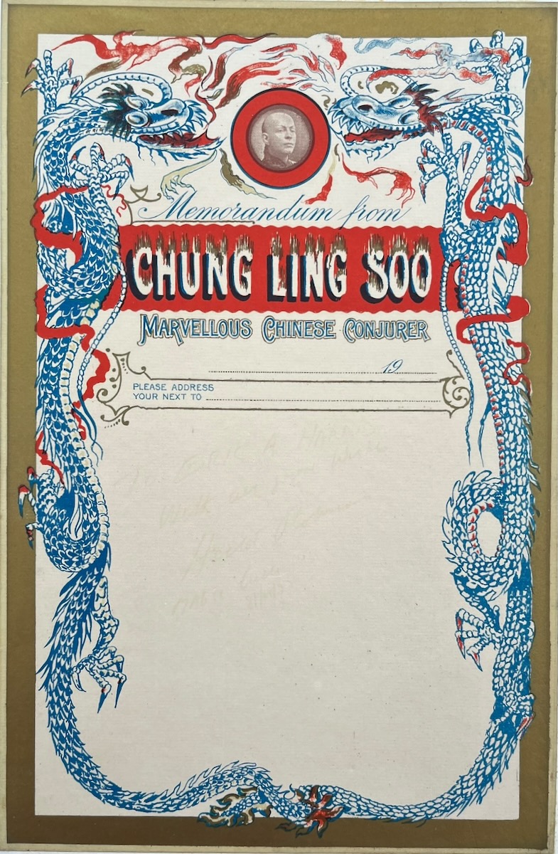 Memorandum from Chung Ling Soo, Marvellous Chinese Conjurer.