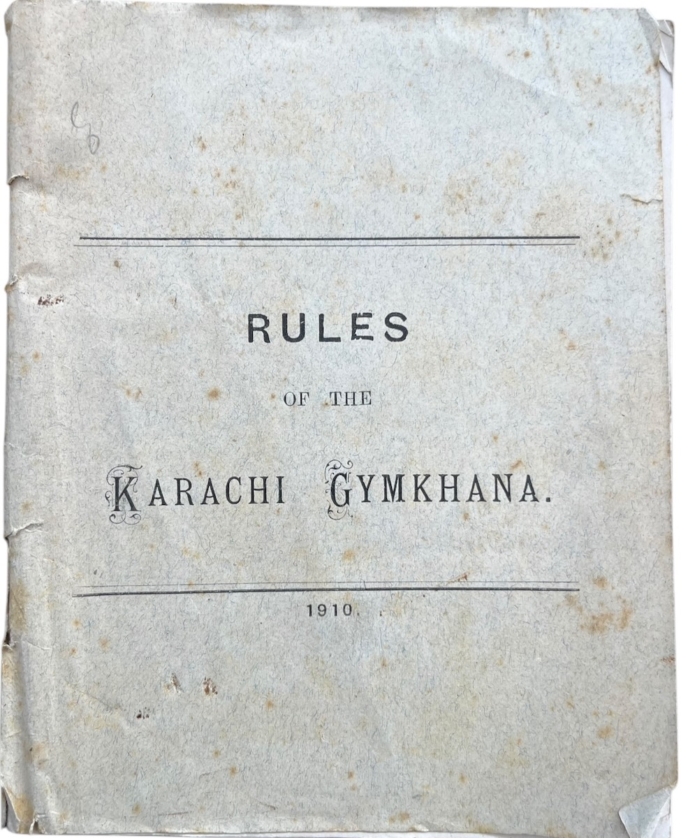 Rules of the Karachi Gymkhana.