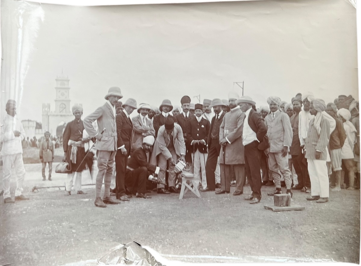 2 Photographs of the opening ceremony for a Bridge in India 11th September 1909.