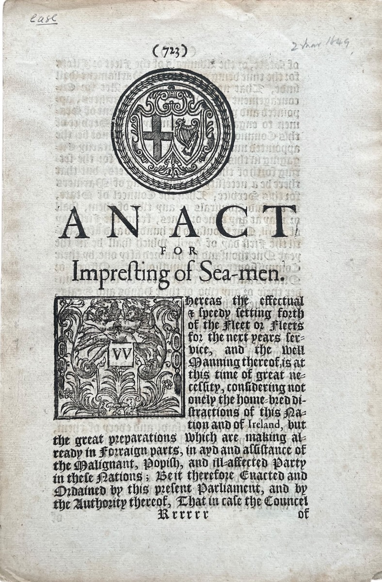 An Act for Impressing of Sea-Men.