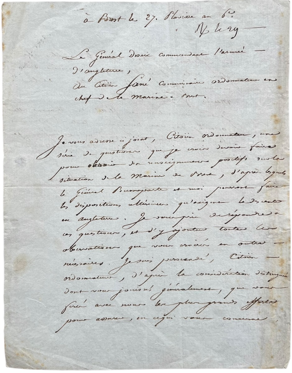 Autograph letter, signed.