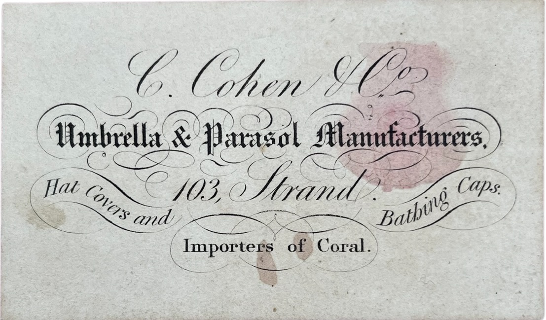 Umbrella & Parasol Manufacturers. Hat Covers and Bathing Caps. Importers of Coral.