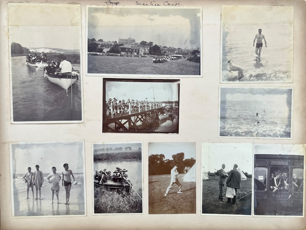 Edwardian Photograph Album Recording Child Actors at Boys&rsquo; Camps at Beaulieu, Littlehampton, and Felpham.
