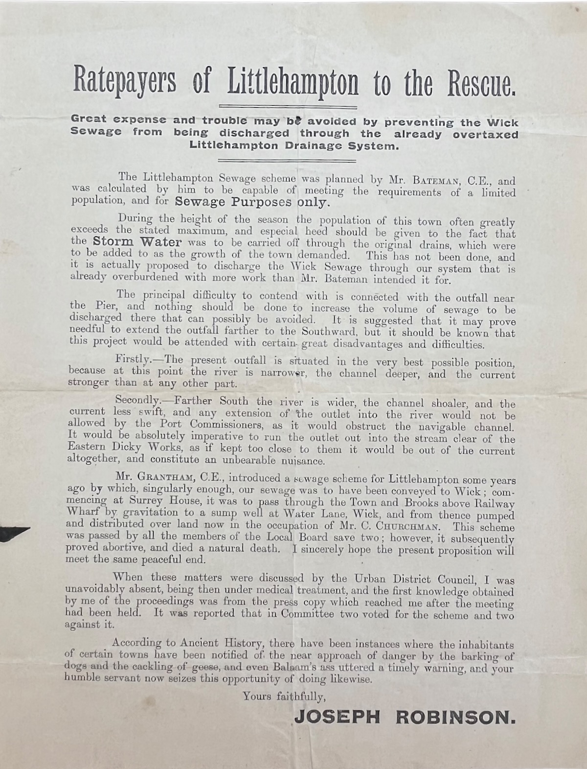 Ratepayers of Littlehampton to the Rescue.