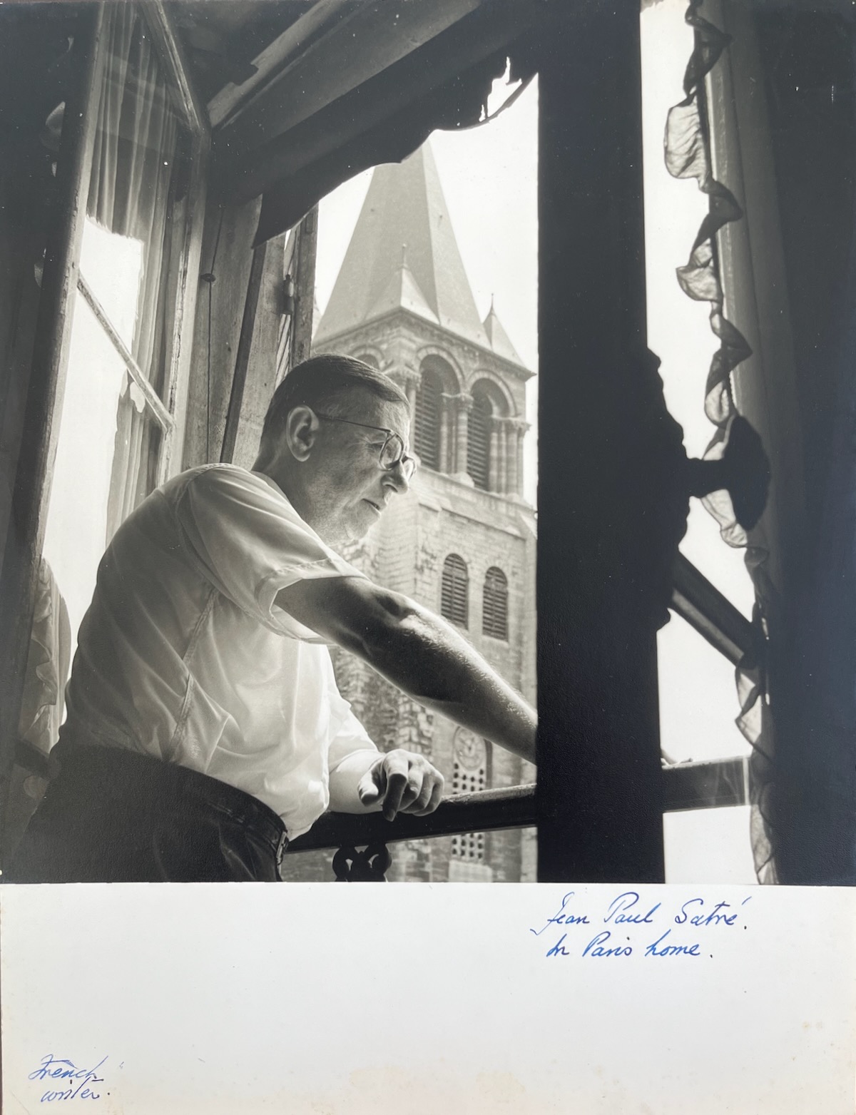 JEAN PAUL SATRE. French Philosopher, Writer, Dramatist, Critic and Political Activist. 1905 - 80. Photographed by DOUGLAS GLASS.