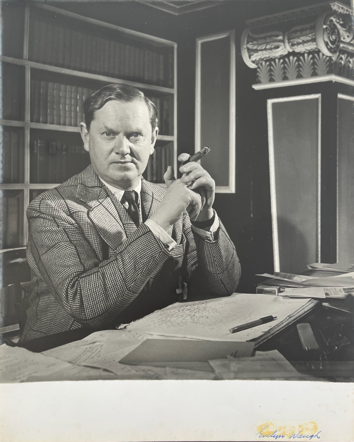 EVELYN WAUGH. English Writer. 1903 - 66. Photographed by DOUGLAS GLASS.