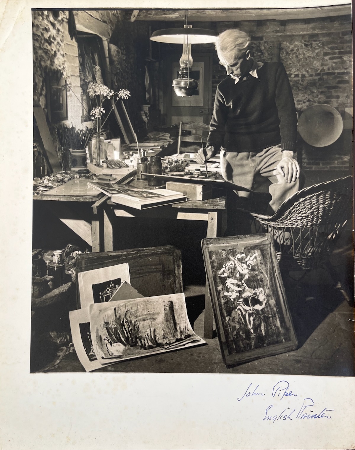 English Painter, Printmaker and Designer of Stained Glass Windows. 1903 - 92. Photographed by DOUGLAS GLASS.