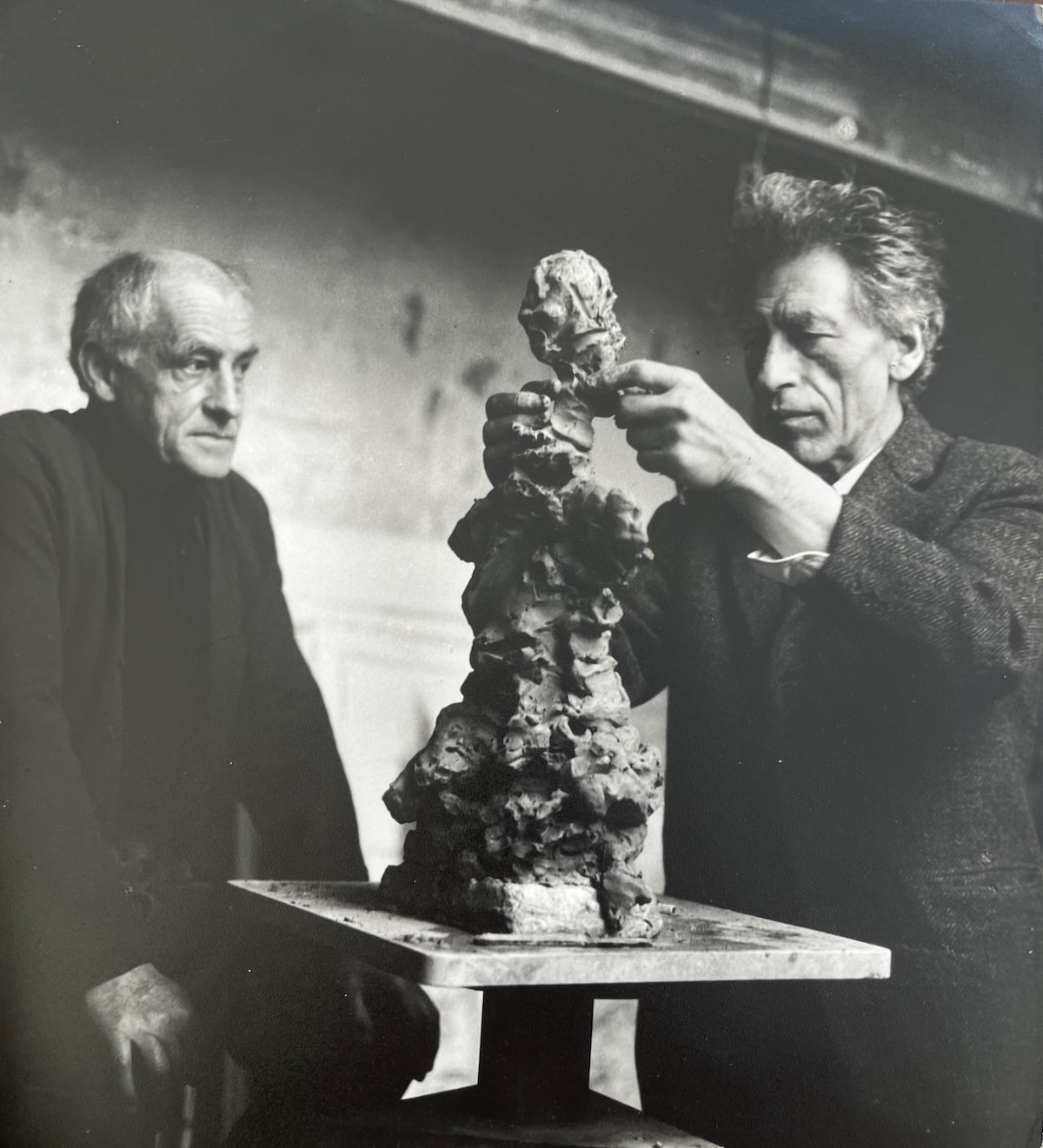 Alberto: Swiss Sculptor, Painter and Printmaker. 1901 - 66. Diego: Swiss Sculptor and Designer. 1902 - 85. Photographed by DOUGLAS GLASS.