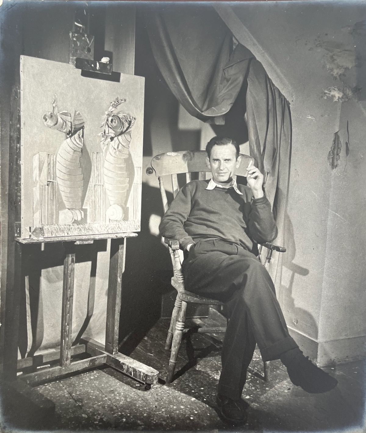 III. English Painter. [Seated by His Easel] 1903 - 80. Photographed by DOUGLAS GLASS.
