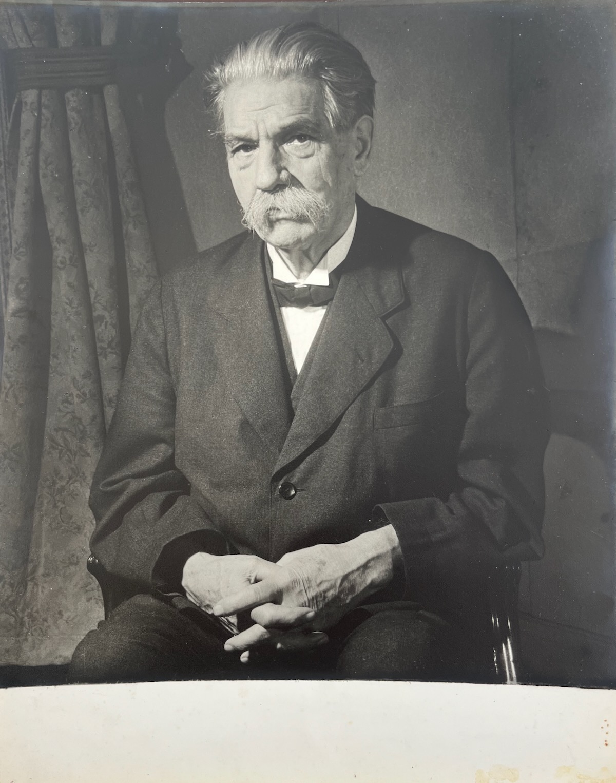 German, later French Polymath; theologian, organist, musicologist, writer, humanitarian, philosopher, and physician. 1875 - 1965, Photographed by DOUGLAS GLASS.