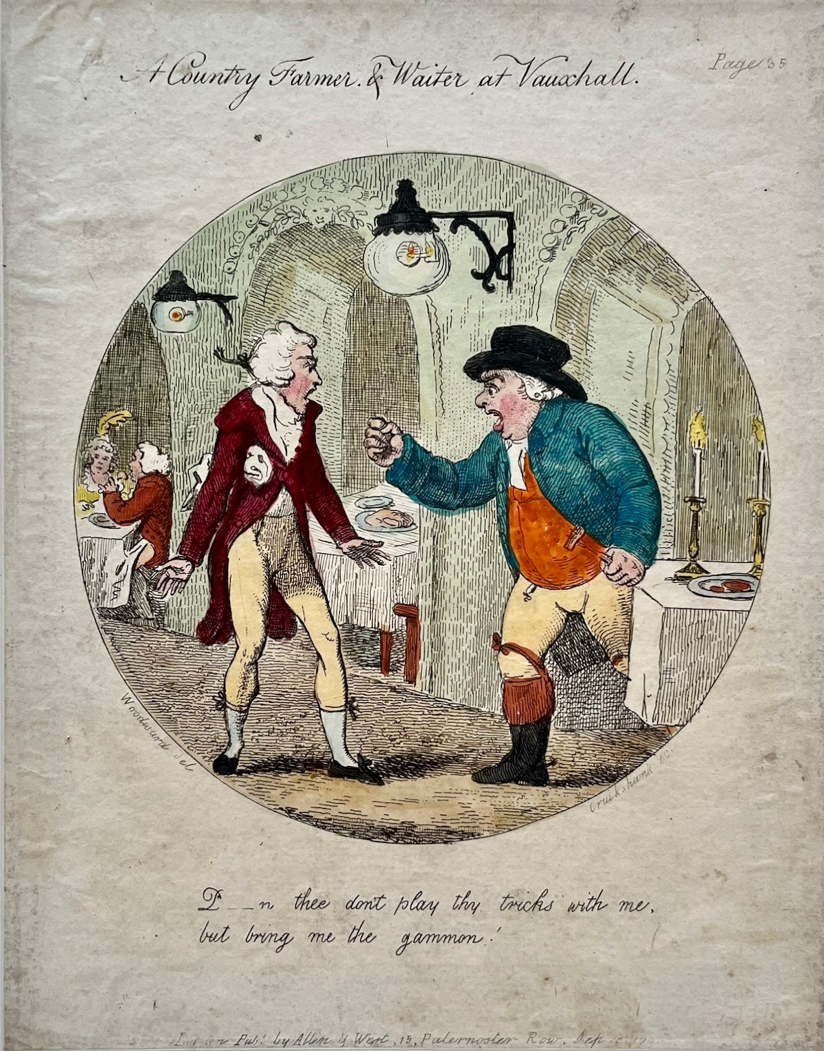 The Country Farmer & Waiter at Vauxhall.