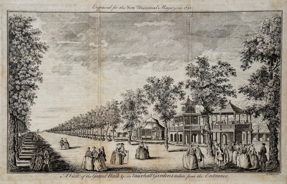 A View of the Grand Walk &c. in Vauxhall Gardens taken from the Entrance.