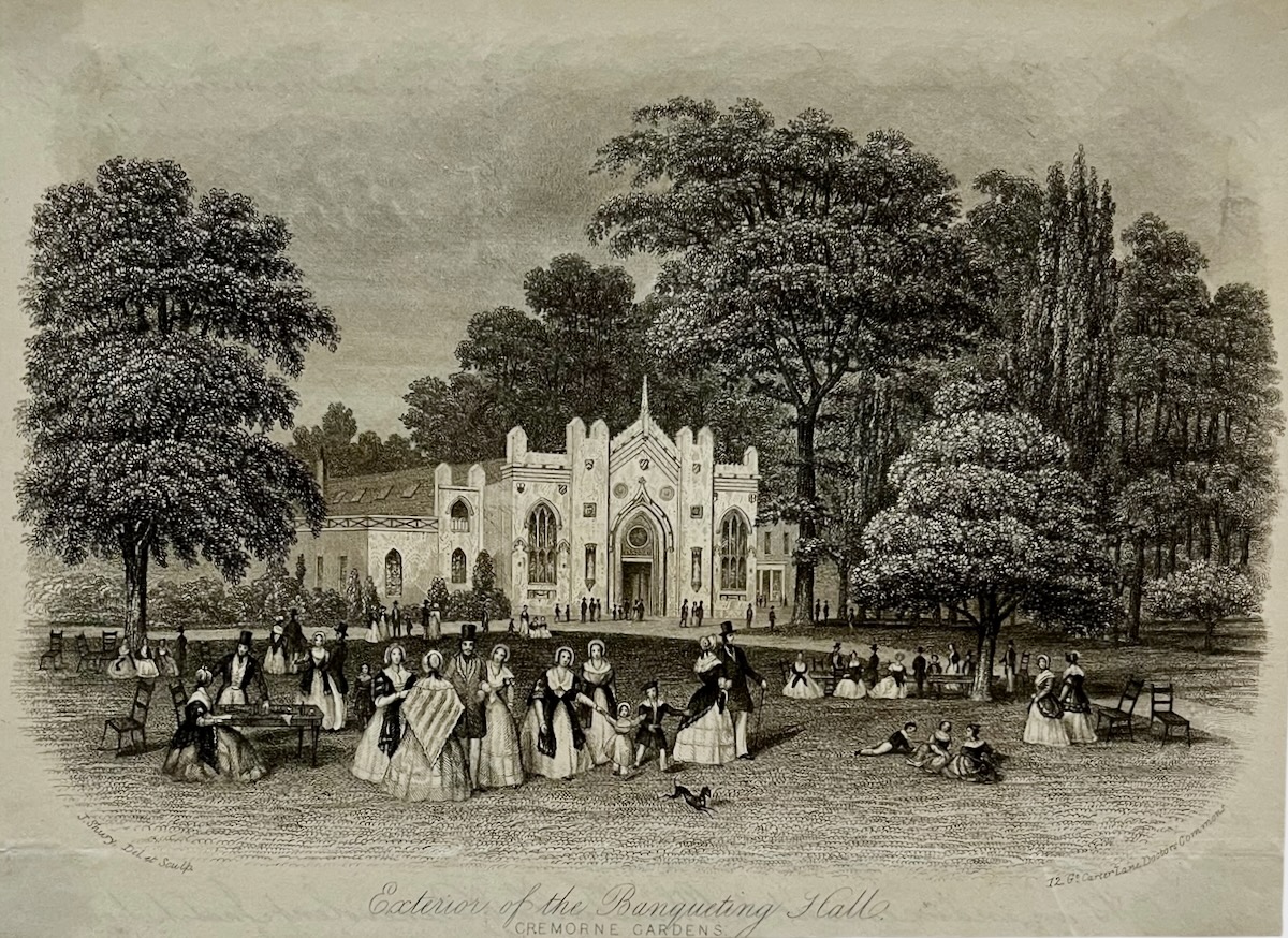 Exterior of the Banqueting Hall, Cremorne Gardens.