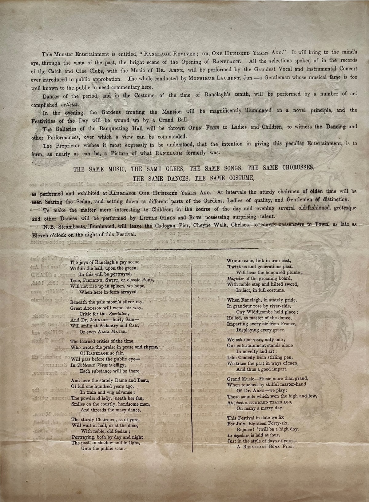 [Prospectus for the Public Breakfast and Morning Concert and the Fancy Dress Ball]