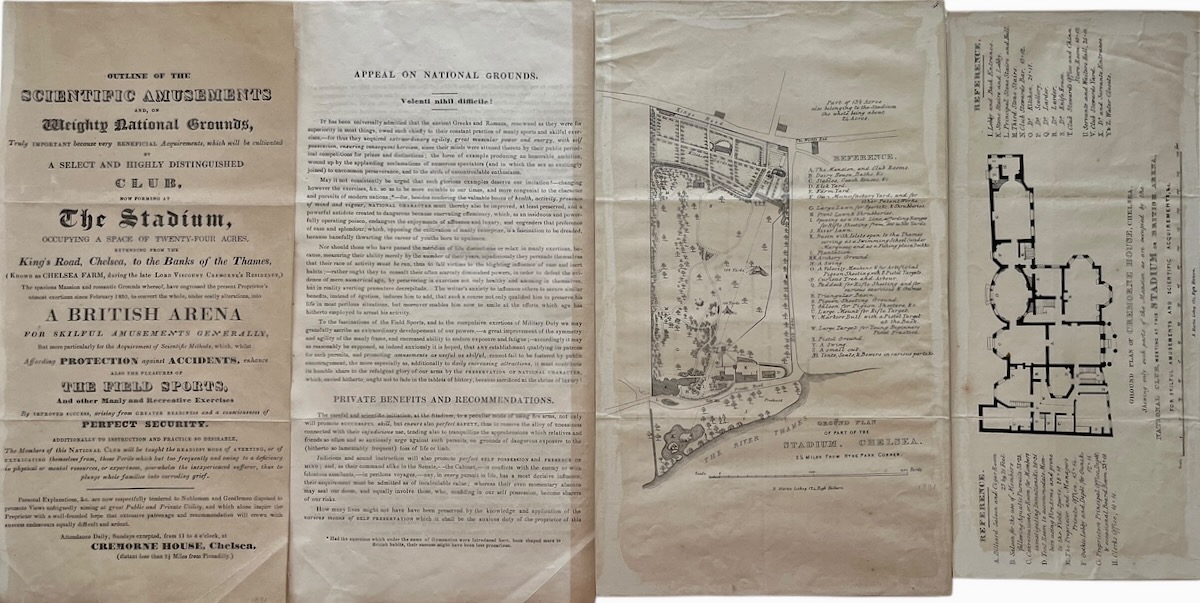 Outline of the Scientific Amusements and, on Weighty National Grounds, Truly Important Because very Beneficial Acquirements, which will be cultivated by a Select and Highly Distinguished Club, now forming at The Stadium. A British Arena for Skilful Amusements Generally, but more particularly for the