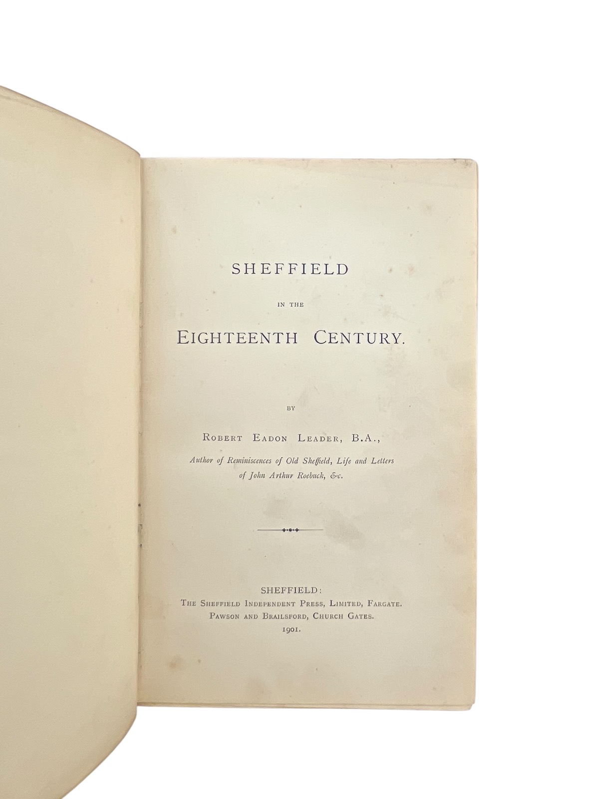 Sheffield in the Eighteenth Century.