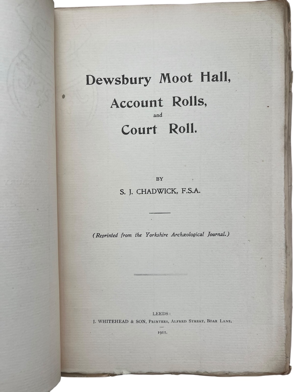 Dewsbury Moot Hall, Account Rolls, and Court Roll.