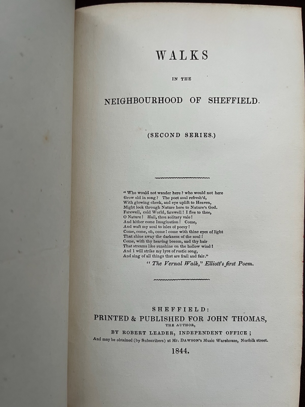 Walks in the Neighbourhood of Sheffield (Second Series).