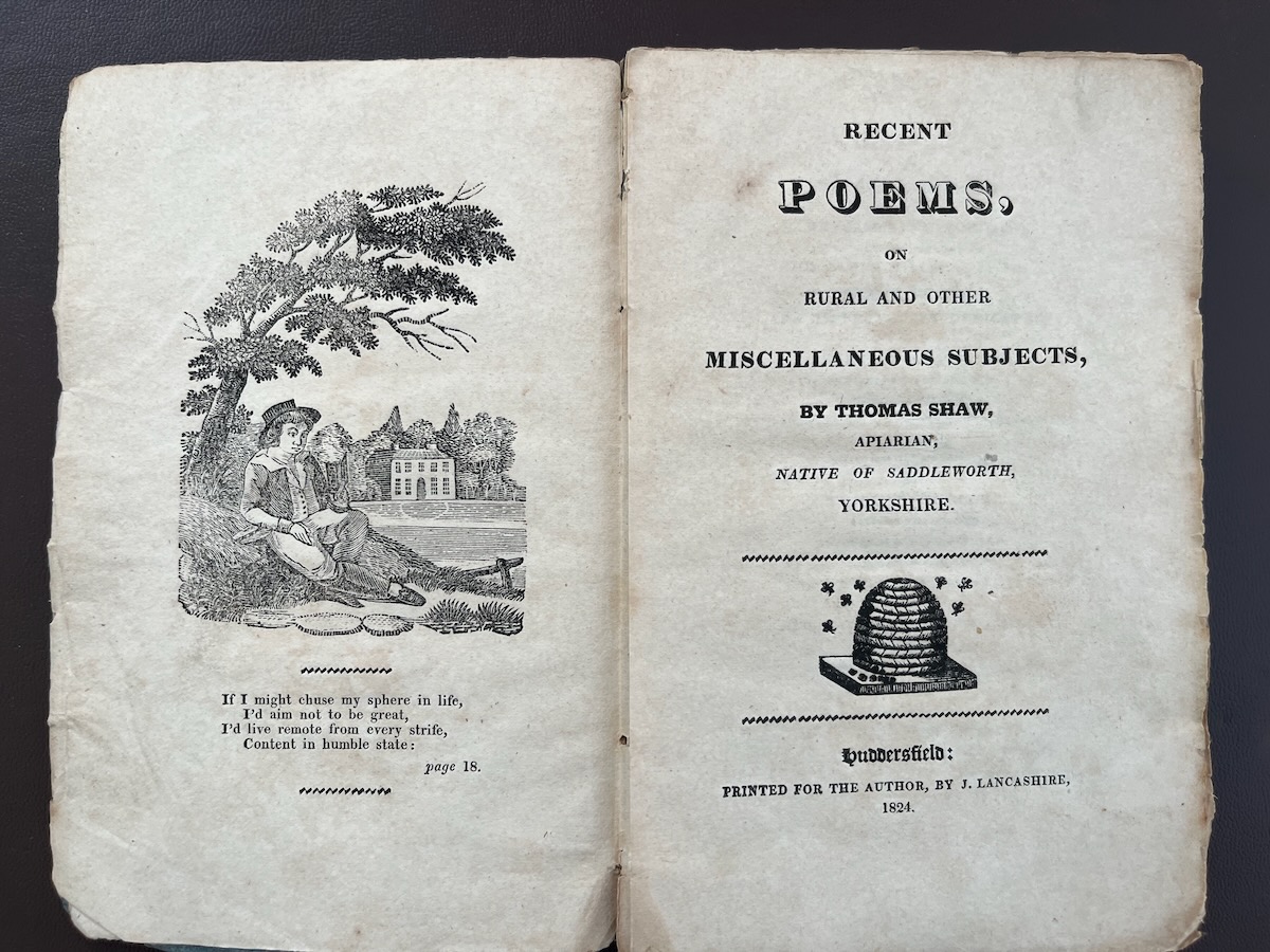 Recent Poems, on Rural and Other Miscellaneous Subjects, by Thomas Shaw, Apiarian, native of Saddleworth, Yorkshire.