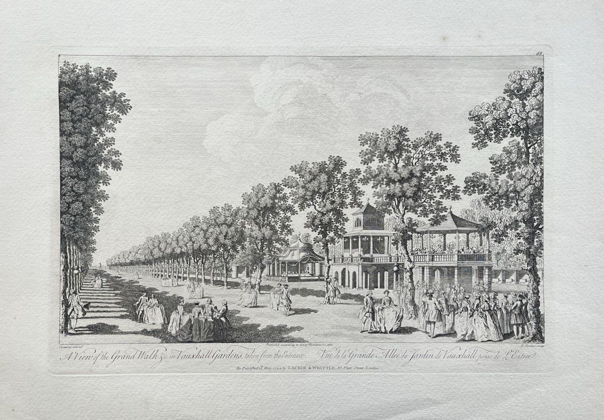 A View of the Grand Walk &c in Vauxhall Gardens taken from the Entrance.
