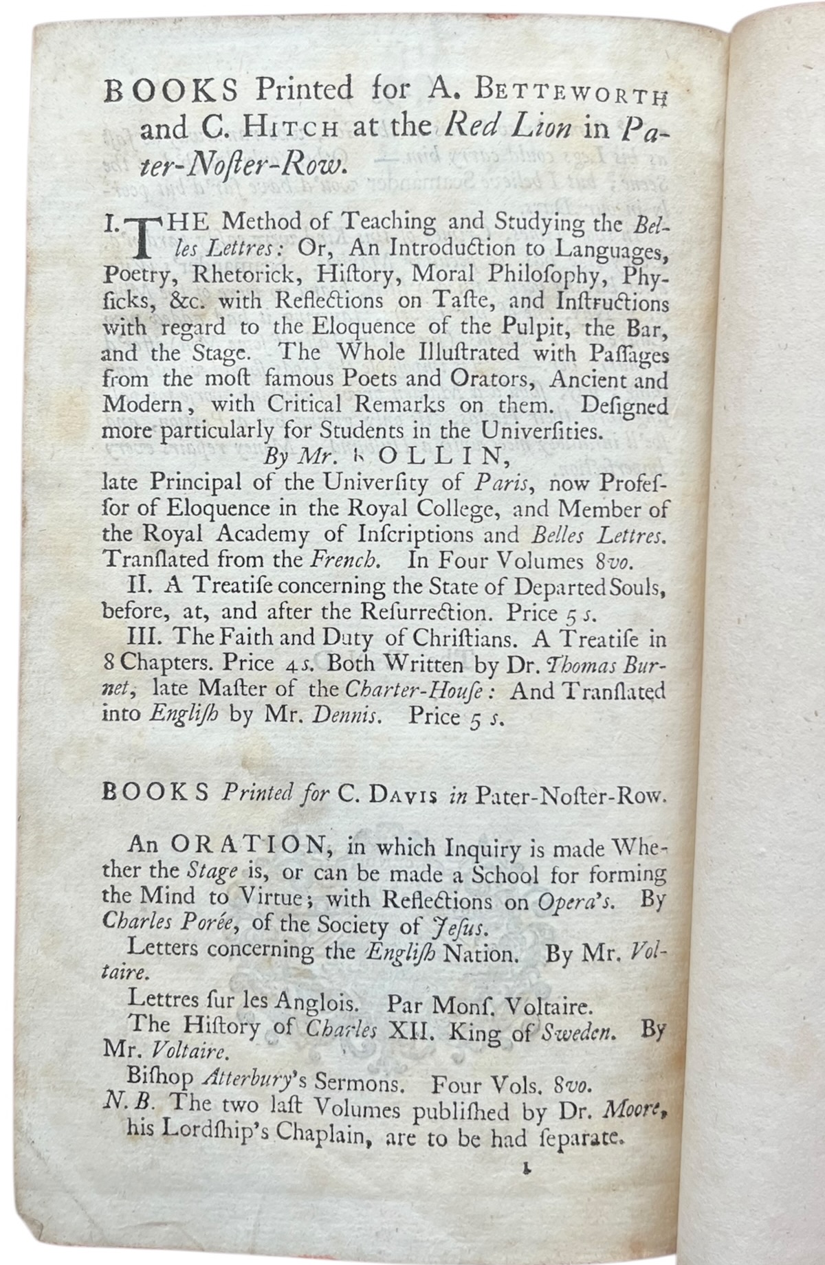 Fables and Tales from La Fontaine. In French and English. Now First Translated, to which is prefix&rsquo;d the Author&rsquo;s Life.