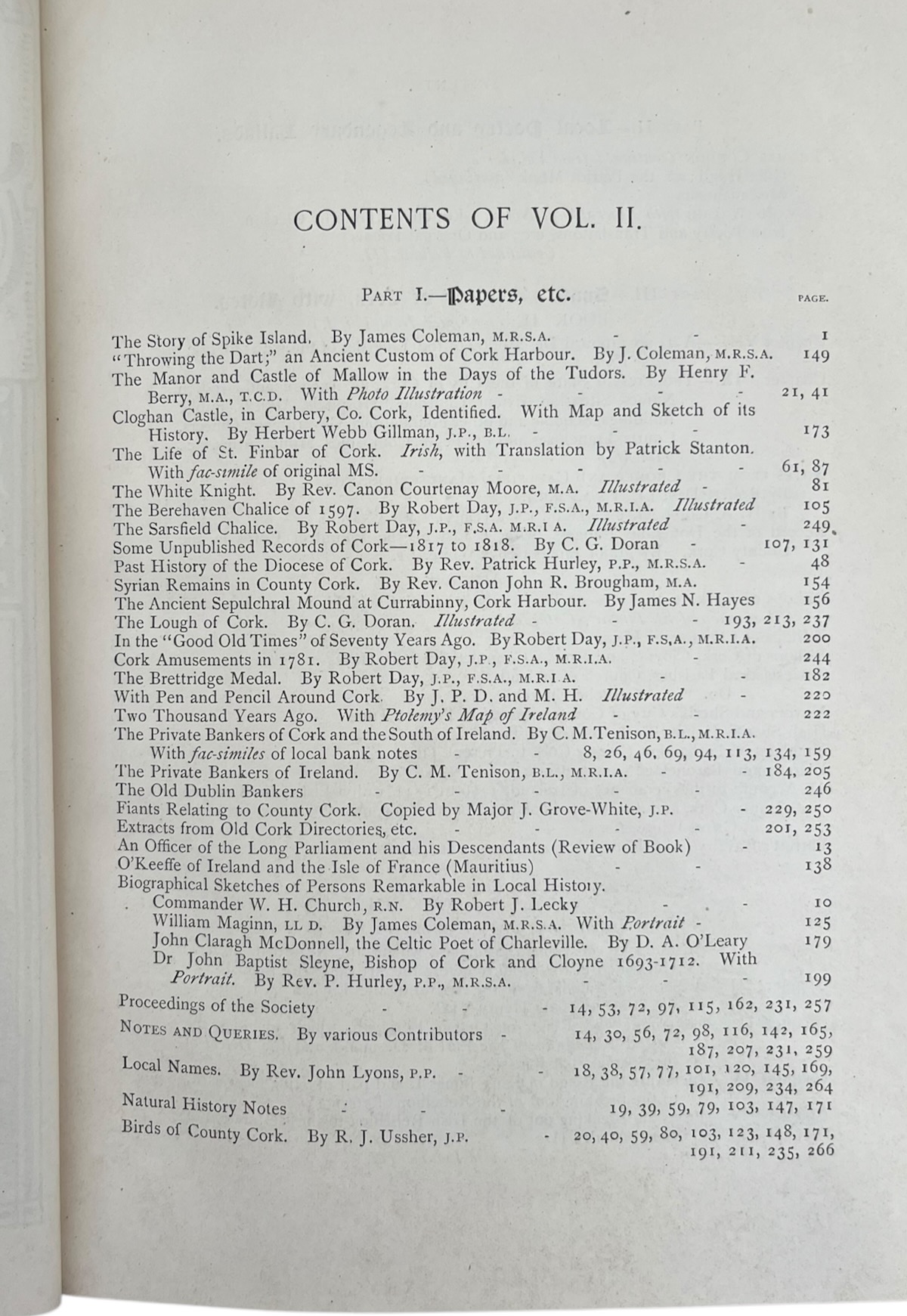 Journal. Volume II. I. Papers, Notes and Queries, etc. II. Local Poetry and Legendary Ballads. III. History of Cork, with Notes.