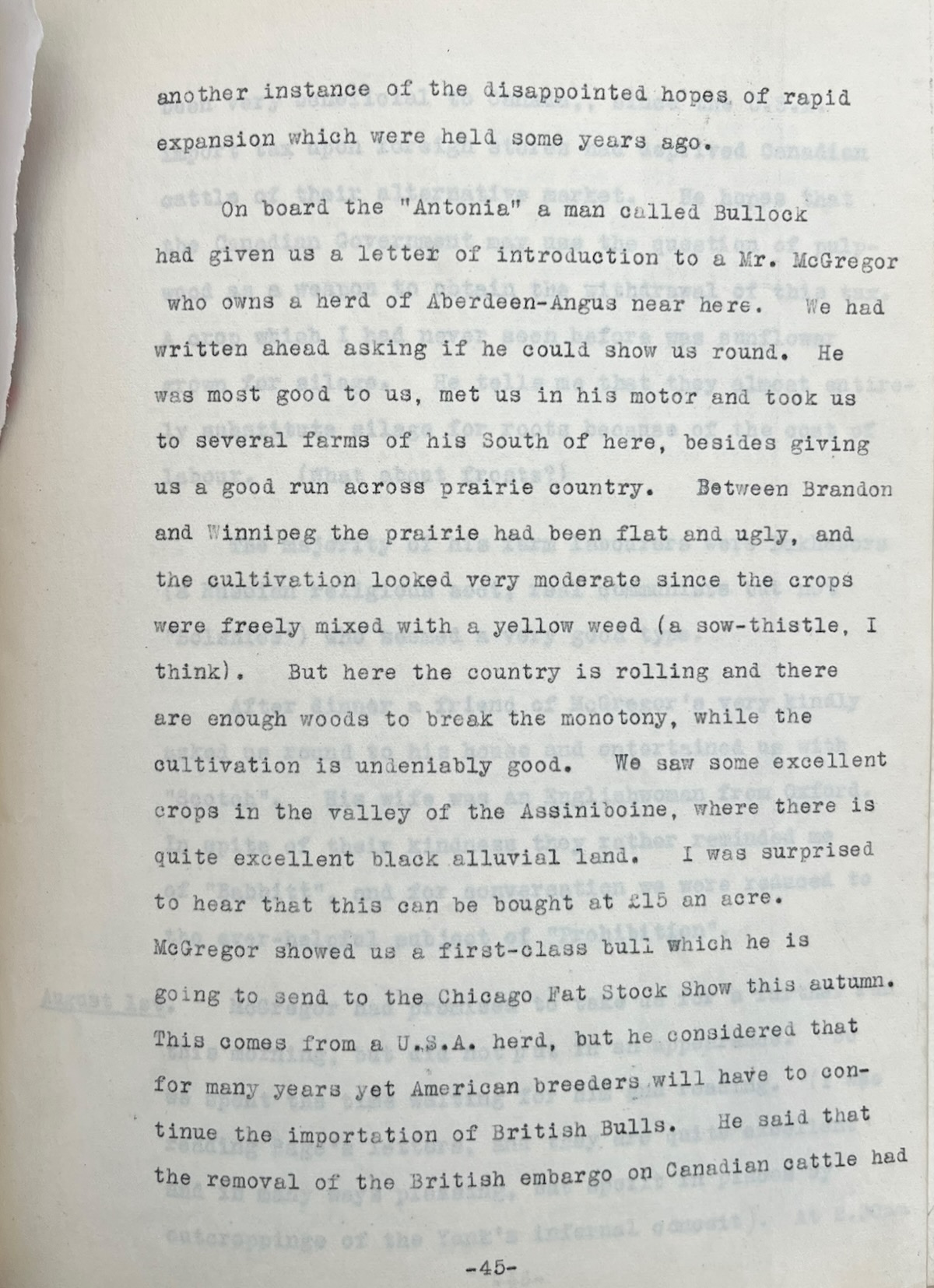 Diary of a Tour in America 1923. [Canada]