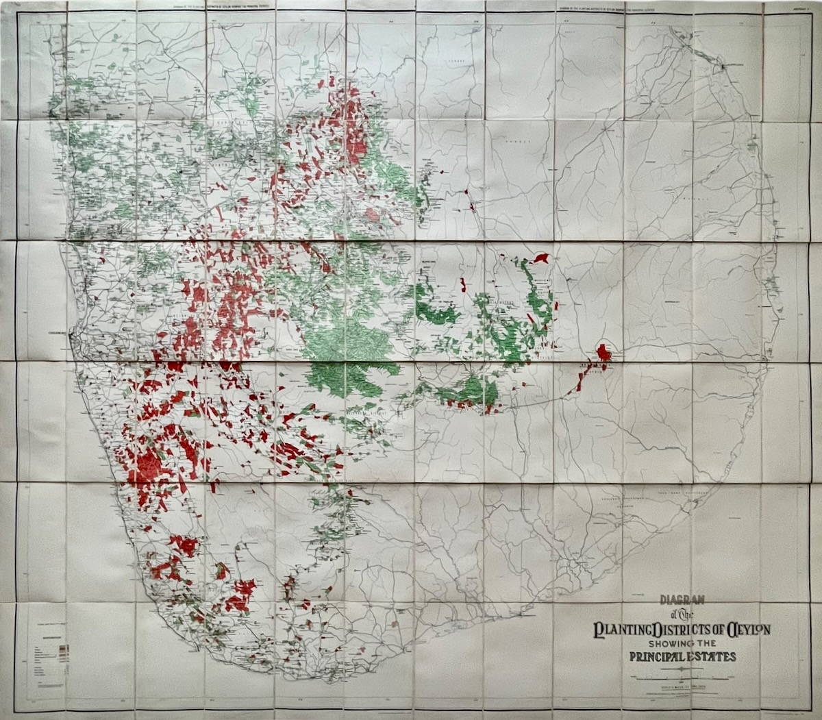 Diagram of the Planting Districts of Ceylon Showing the Principal Estates. Scale 3 miles to on inch.