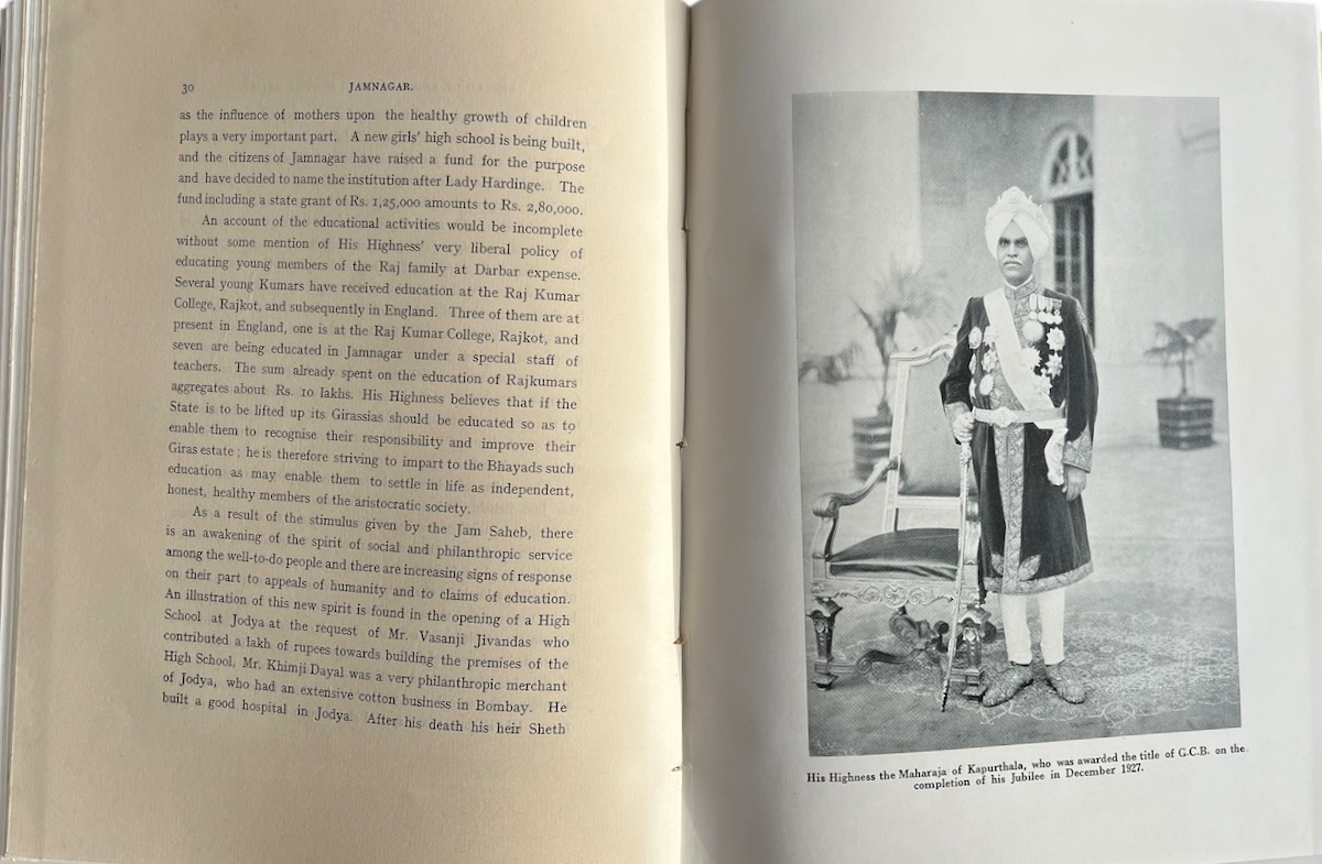 Jamnagar, a Sketch of its Ruler and its Administration, with a preface by Dr. L.F. Rushbrook-Williams.