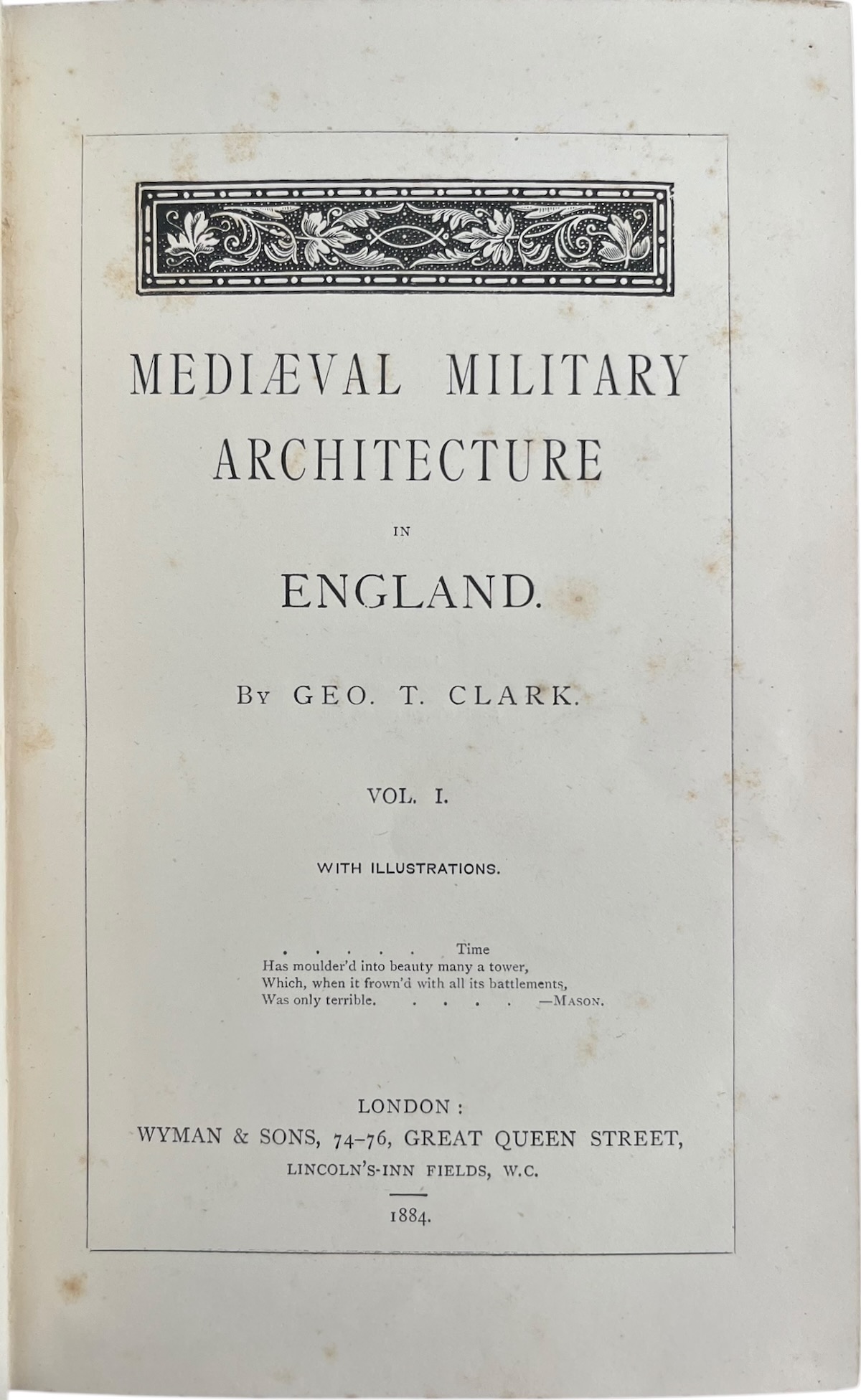 Mediaeval Military Architecture in England.