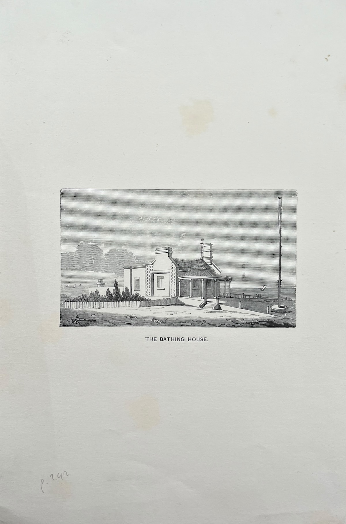 The Bathing House. Proof Plate from A Topographical Account of the Hundred of Bosmere, in the County of Southampton, including the Parishes of Havant, Warblington, and Hayling. Page 292.