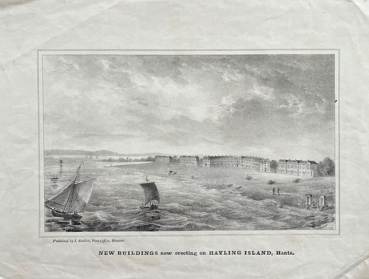 New Buildings Now Erecting on Hayling Island, Hants. Lithograph.