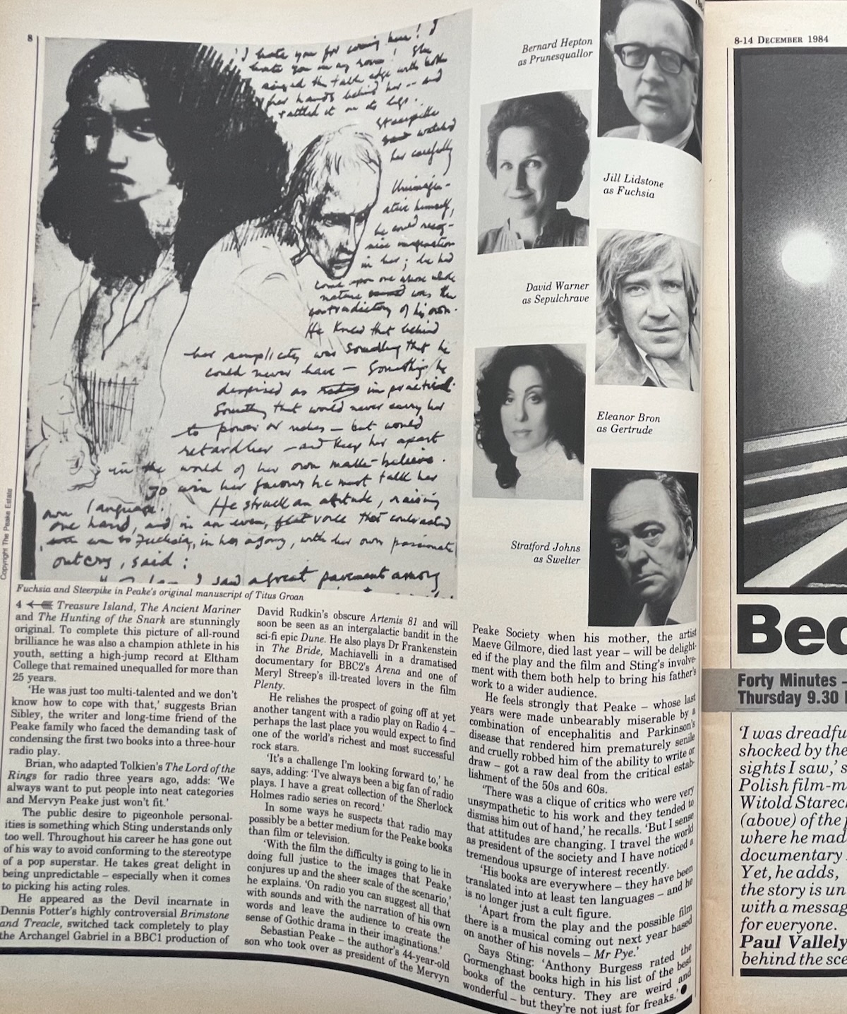 Article by Michael Cable on the BBC Radio 4 dramatisation of Titus Groan and Gormenghast.