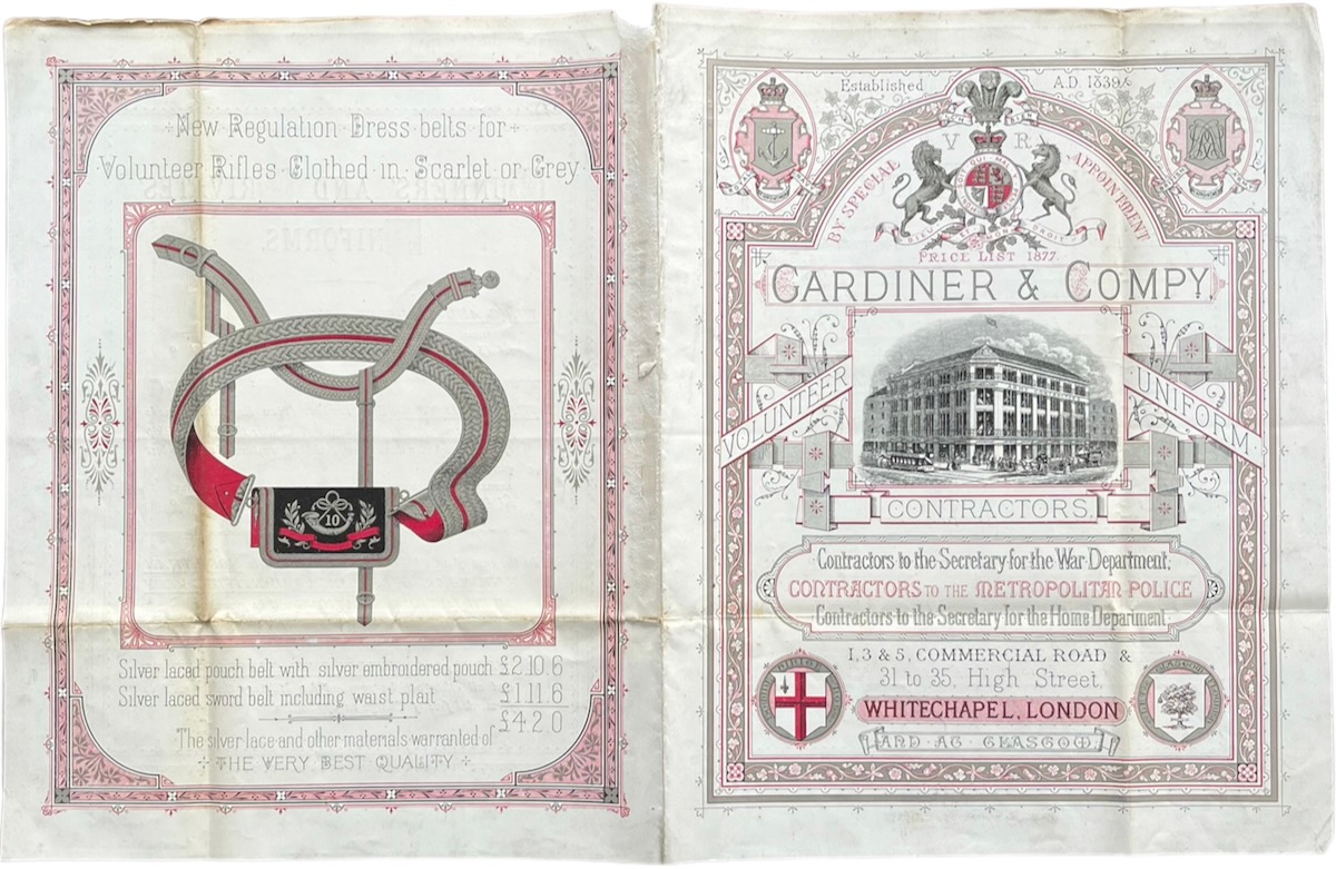 Volunteer Uniform Contractors. Officers&rsquo; Uniforms. Gunners&rsquo; and Privates&rsquo; Uniforms. New Regulation Dress Belts for Volunteer Rifles.