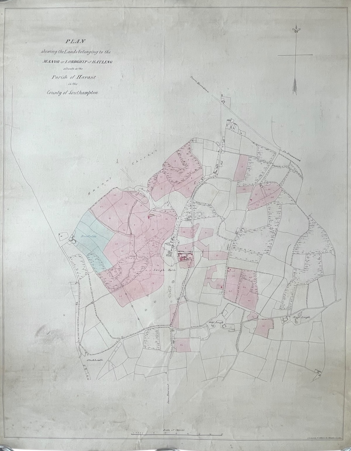 Plan Showing the Lands Belonging to the Manor or Lordship of Hayling Situate in the Parish of Havant in the County of Southampton.