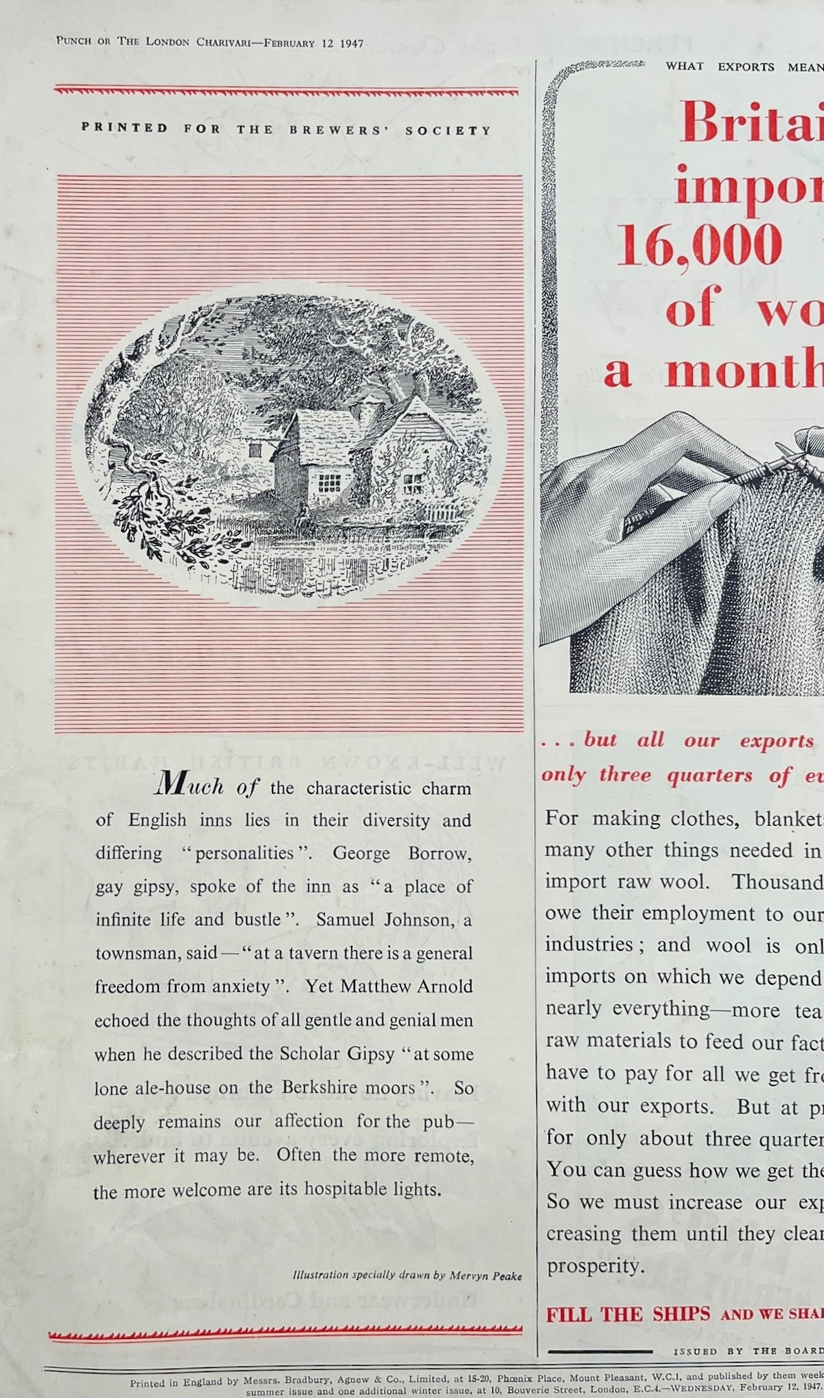 &ldquo;Much of the characteristic charm of English Inns lies in their diversity.&rdquo; Advert for the Brewer&rsquo;s Society.